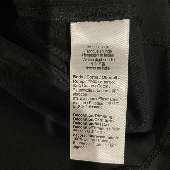 J. Crew Black Off-Shoulder Cotton Stretch Top with Rosette Ruffle Accents Size M - Picture 6 of 7